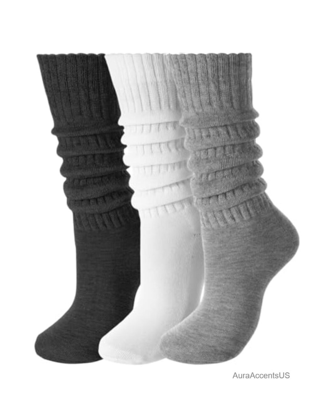 Slouchy Socks for Women Long Chunky Knee High Scrunch Socks Fall Winter